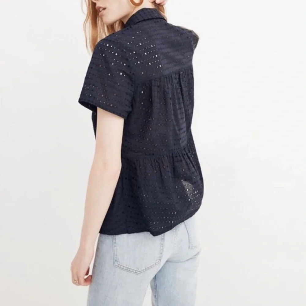 Madewell Eyelet Seamed Button-Down Shirt - Picture 4 of 5